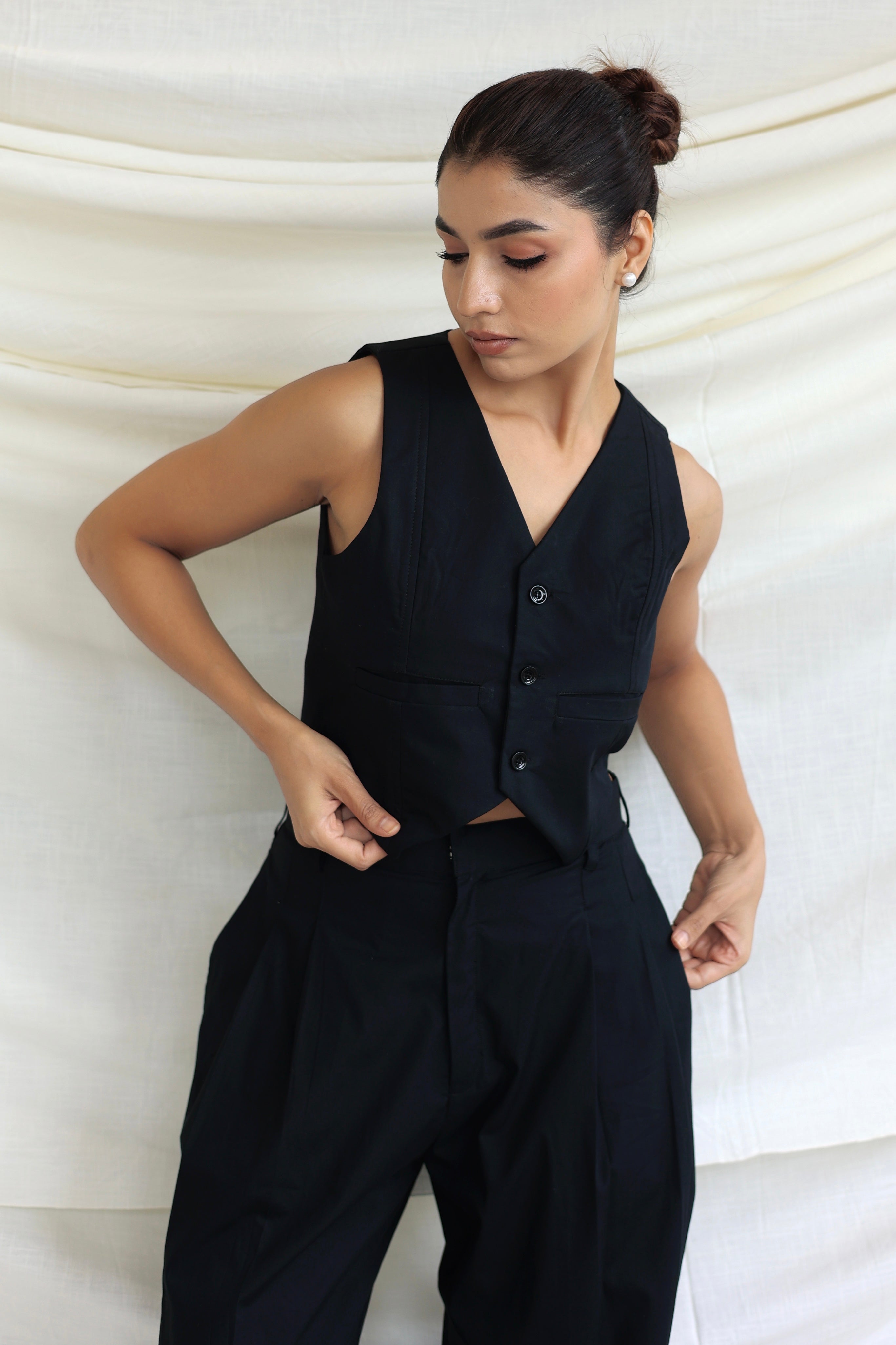 Black tailored waistcoat