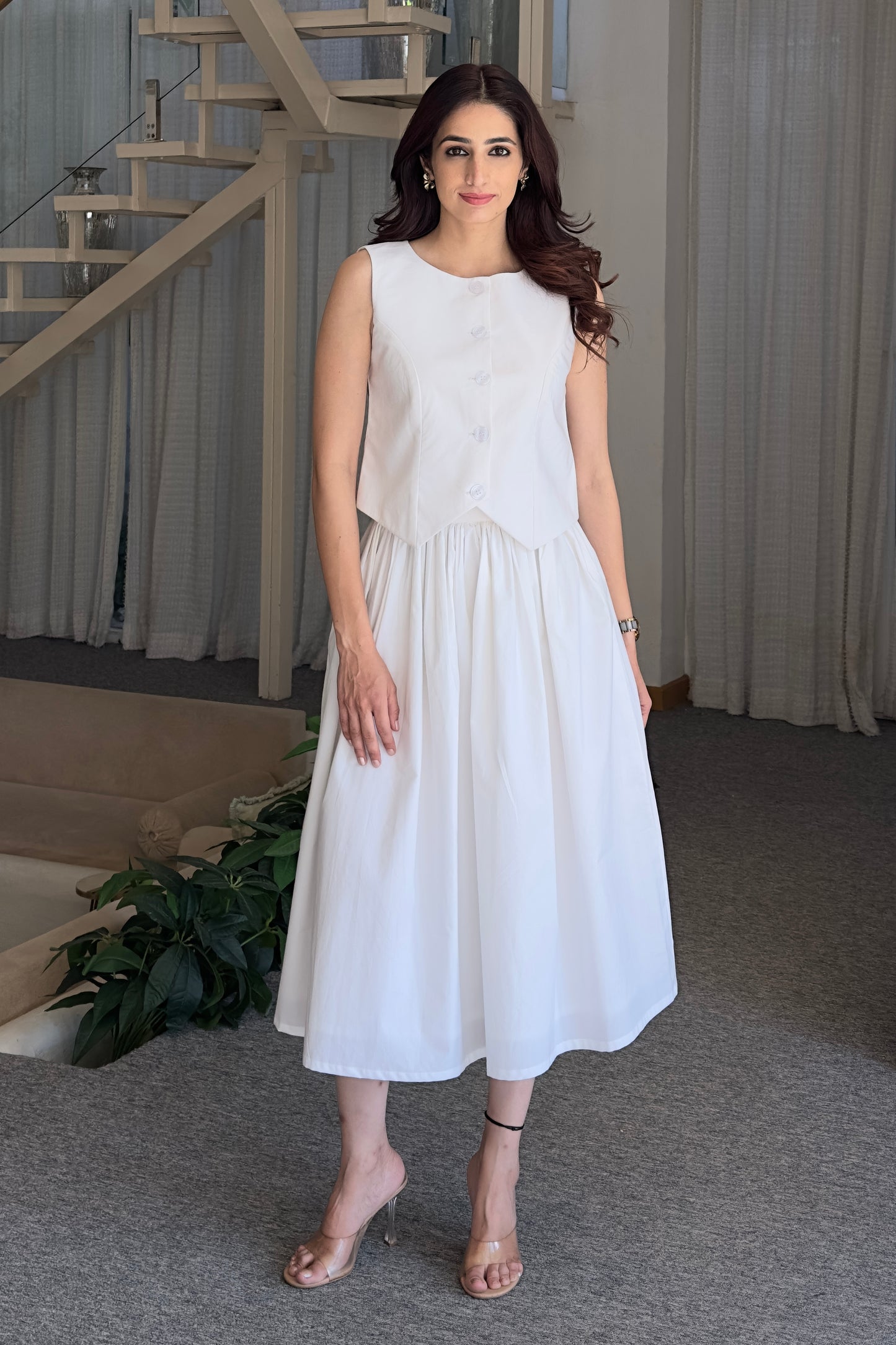 White waistcoat & skirt