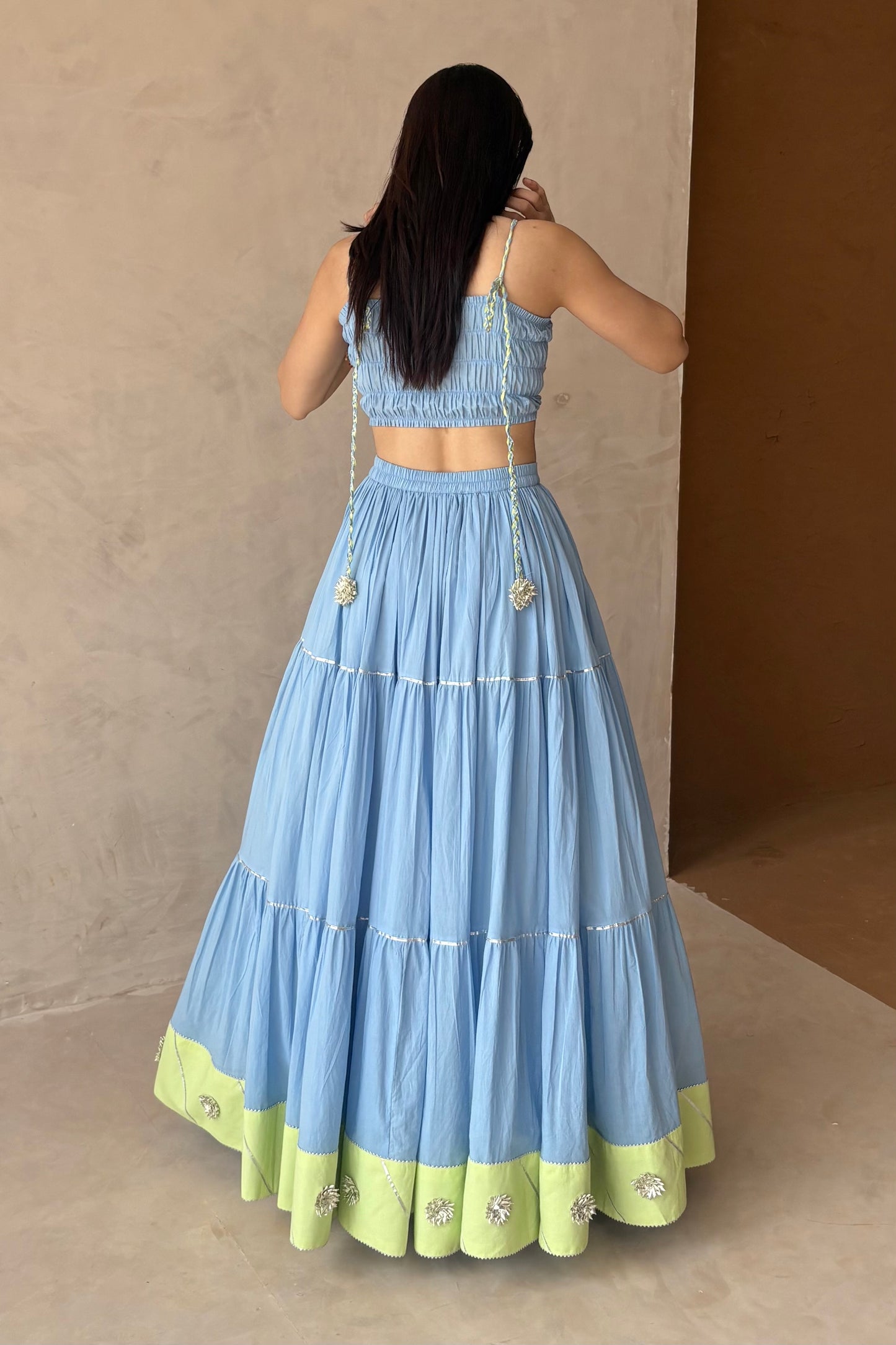 Baby blue lehenga set