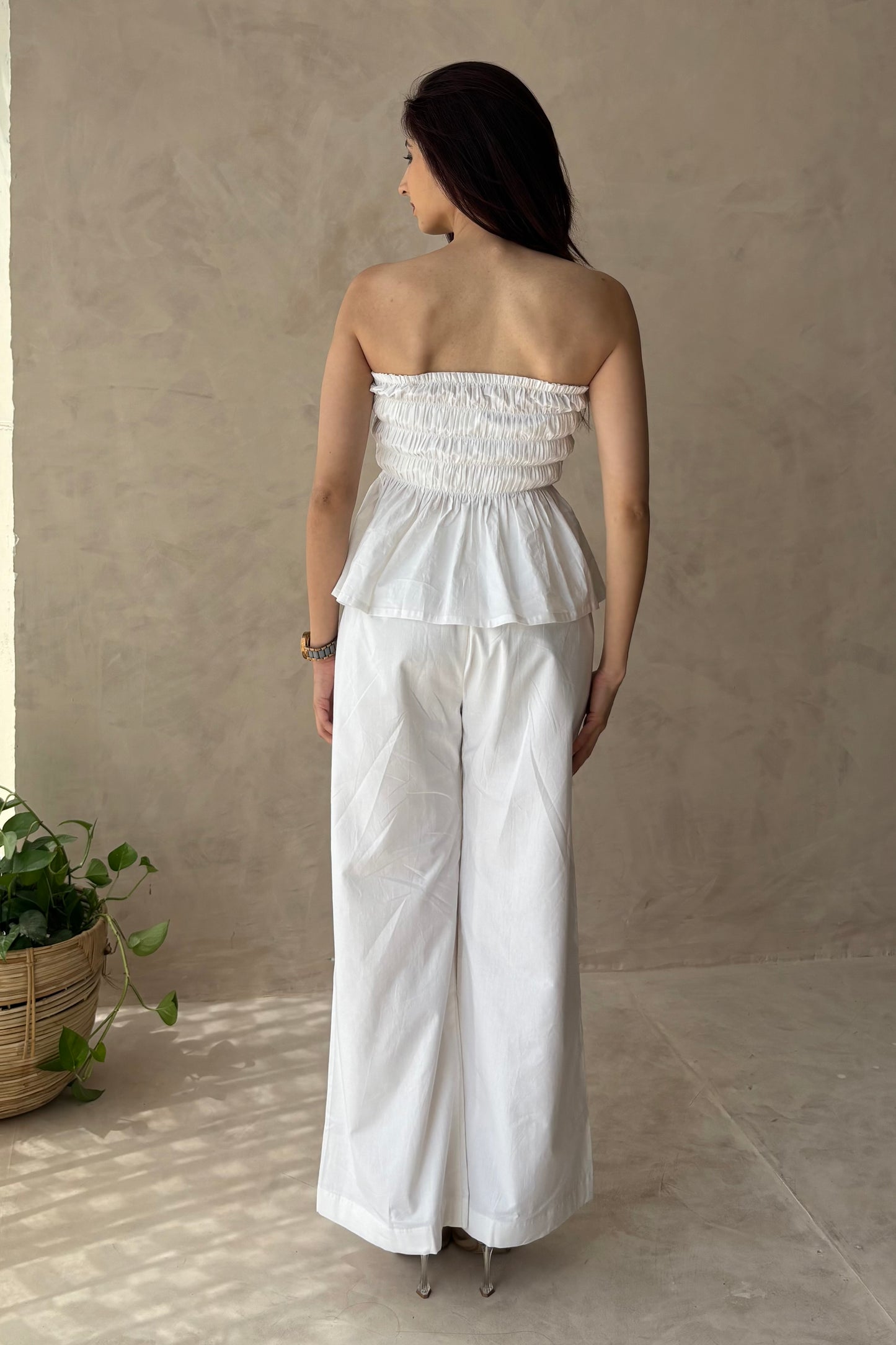 Cottons pants & smocked top