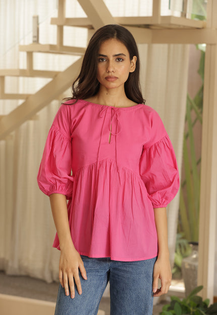 Pink cotton top