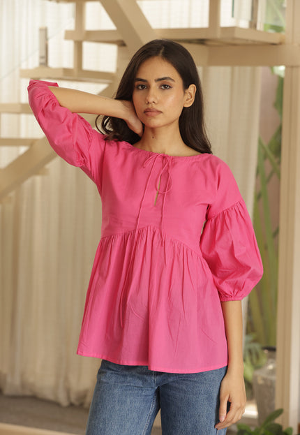 Pink cotton top