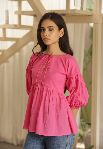 Pink cotton top