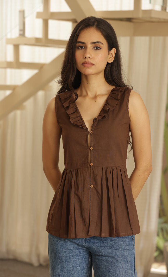 Brown cotton top