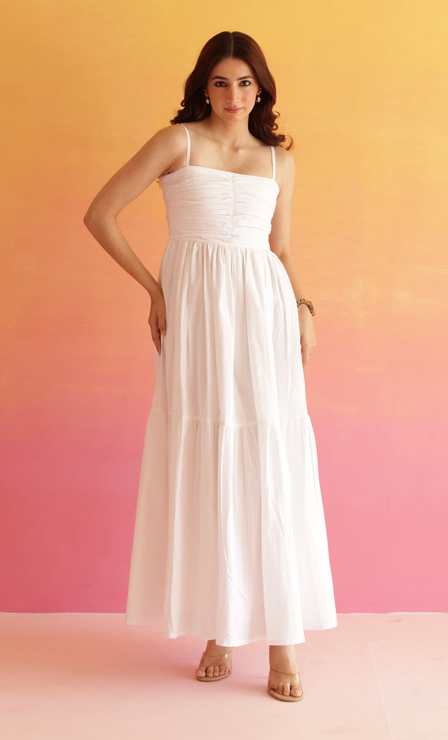 White maxi dress