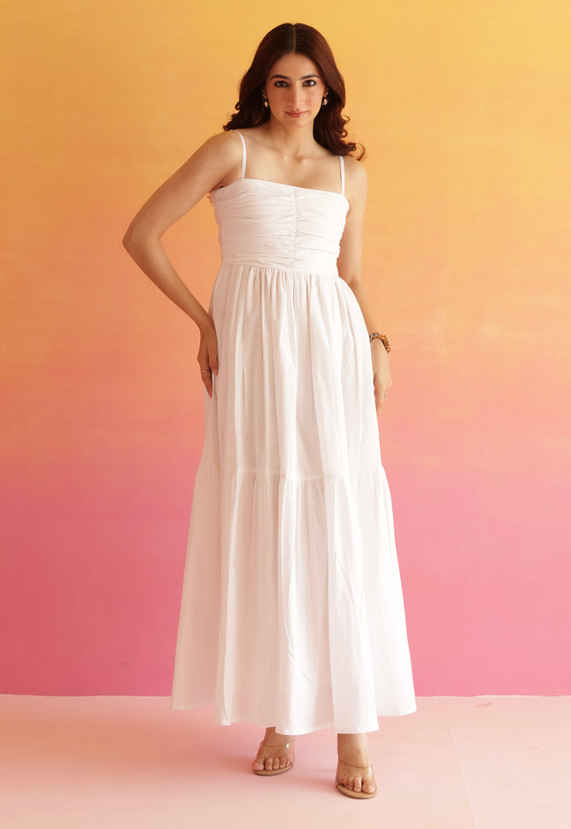 White maxi dress