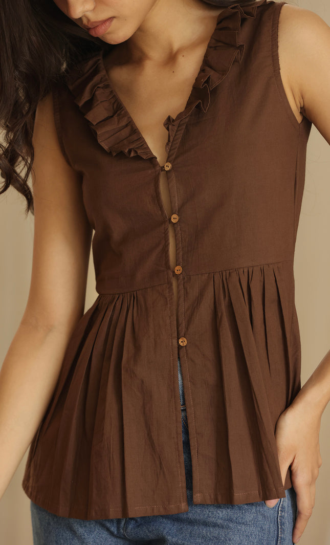 Brown cotton top