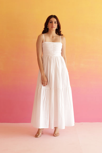 White maxi dress