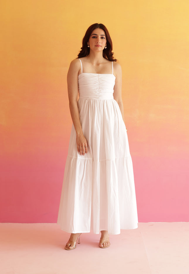White maxi dress