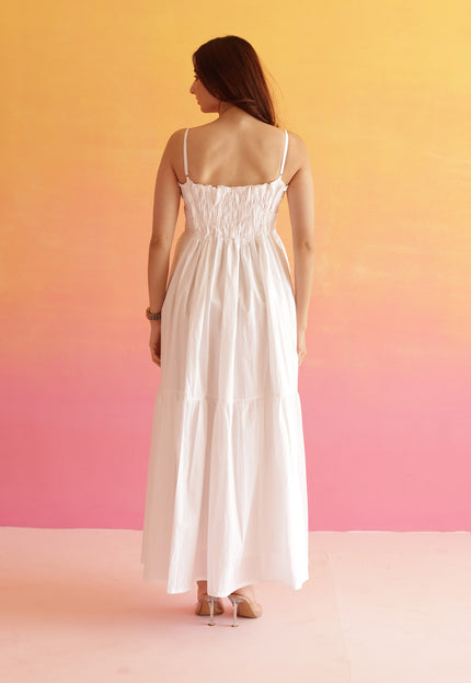 White maxi dress