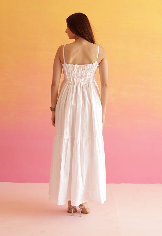 White maxi dress