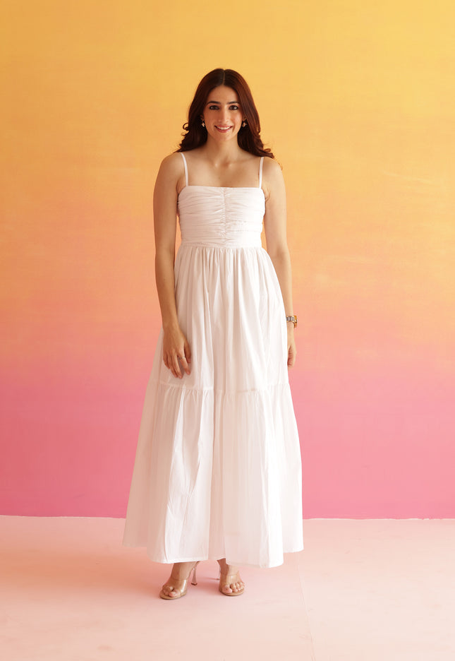 White maxi dress