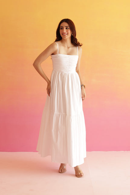 White maxi dress