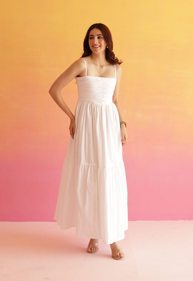 White maxi dress