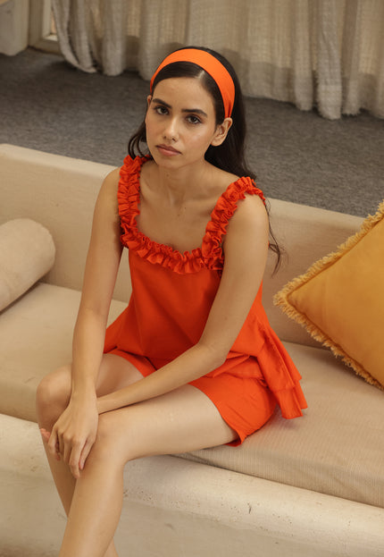 Orange frilled co-ord