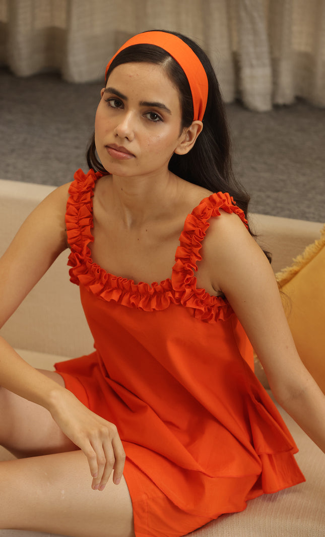 Orange frilled co-ord