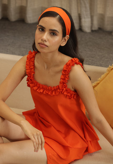 Orange frilled co-ord