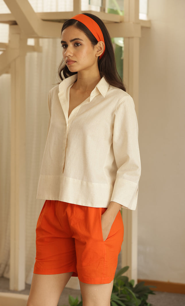Cotton linen shirt & shorts