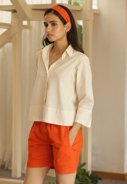 Cotton linen shirt & shorts