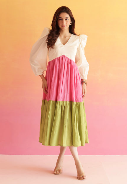 Multi color midi dress
