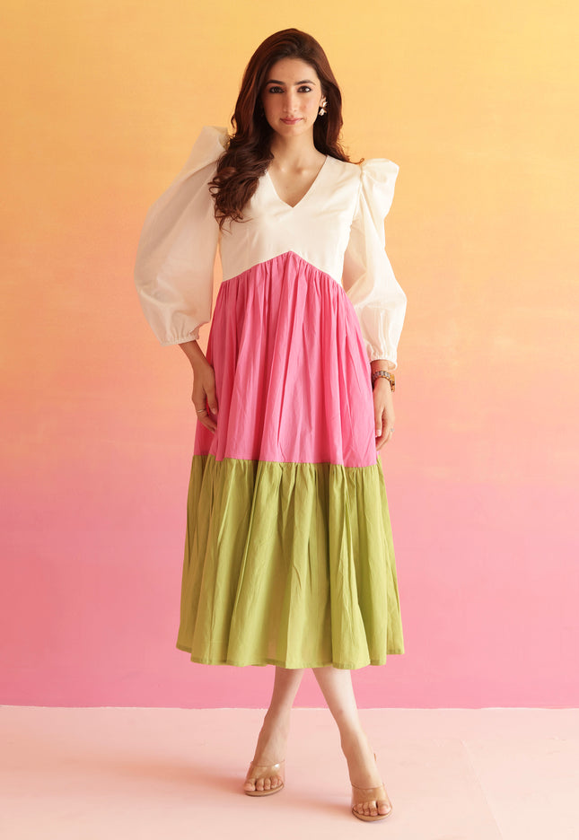 Multi color midi dress