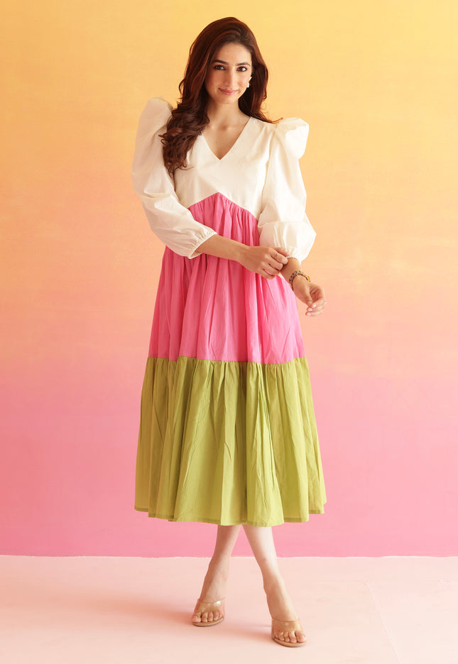 Multi color midi dress