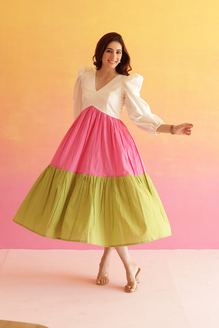 Multi color midi dress