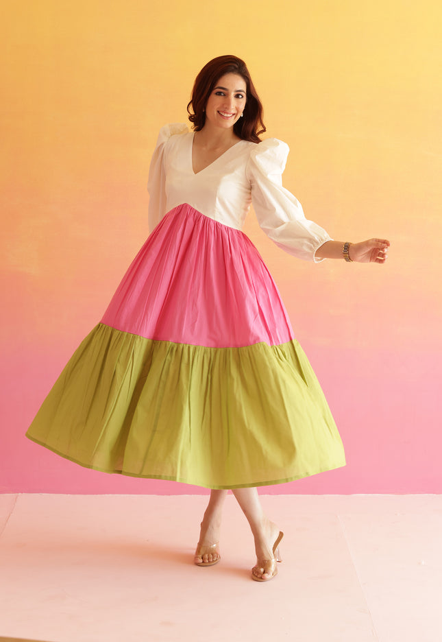 Multi color midi dress