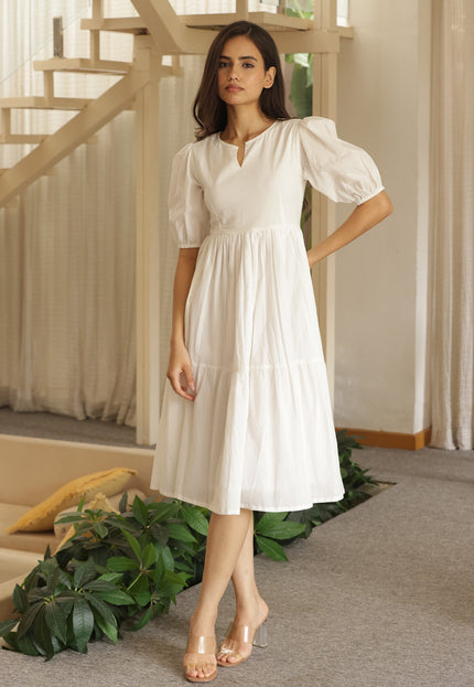 White midi dress