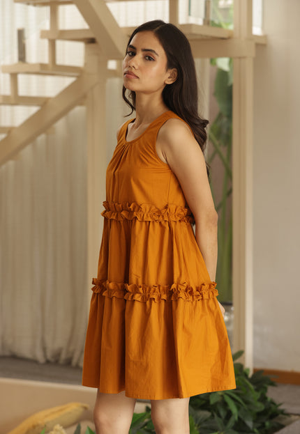 Mustard cotton dress