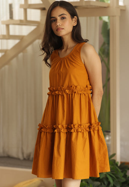 Mustard cotton dress