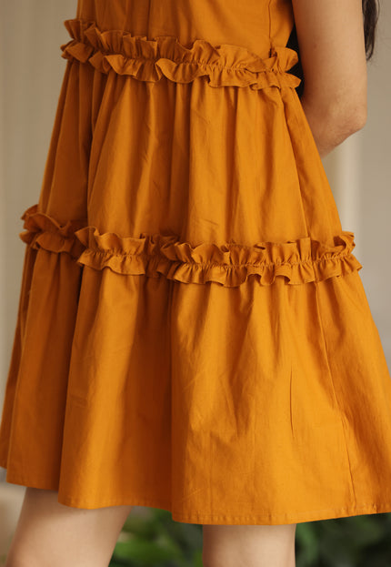 Mustard cotton dress