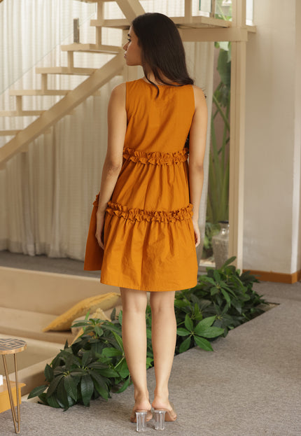 Mustard cotton dress