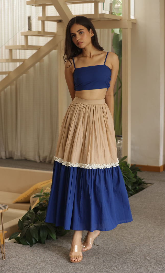 Royal blue top + skirt
