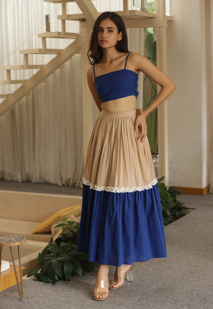 Royal blue top + skirt