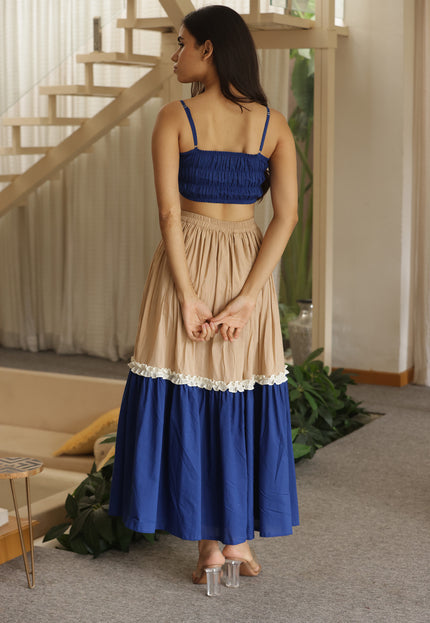 Royal blue top + skirt