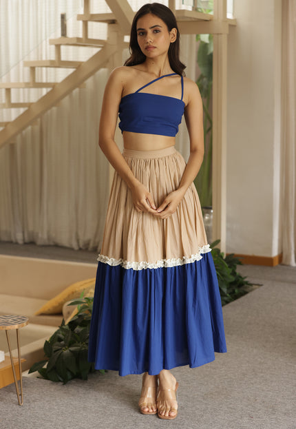 Royal blue top + skirt