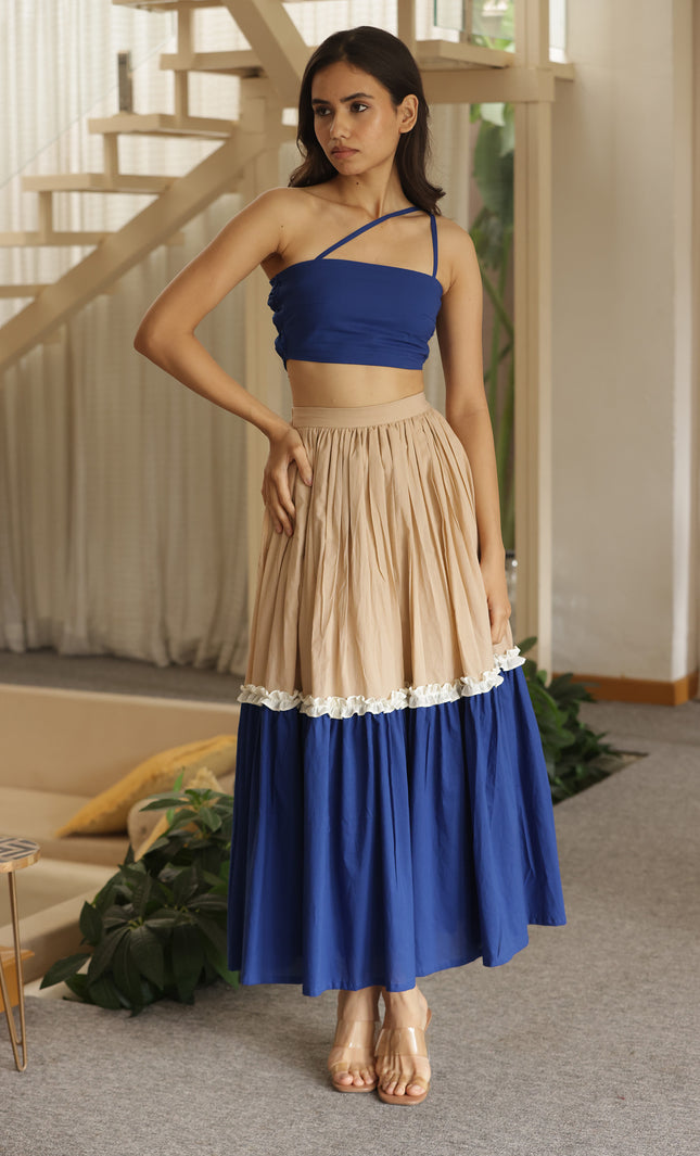Royal blue top + skirt