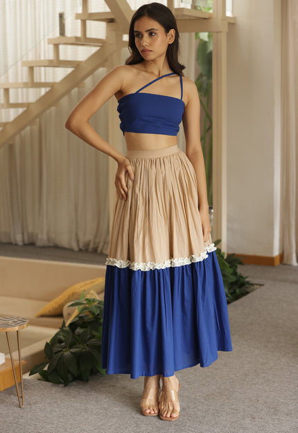 Royal blue top + skirt