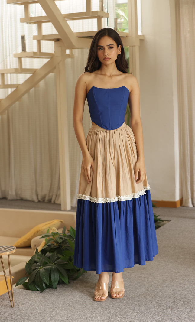 Royal blue corset + skirt