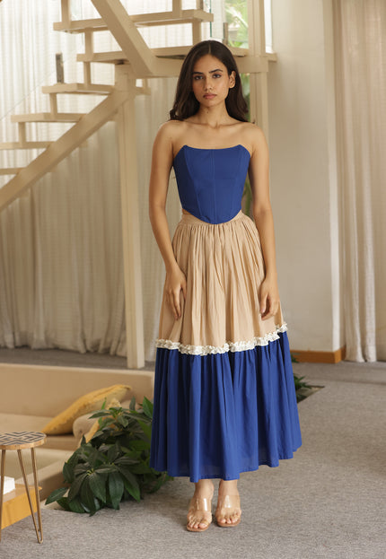 Royal blue corset + skirt