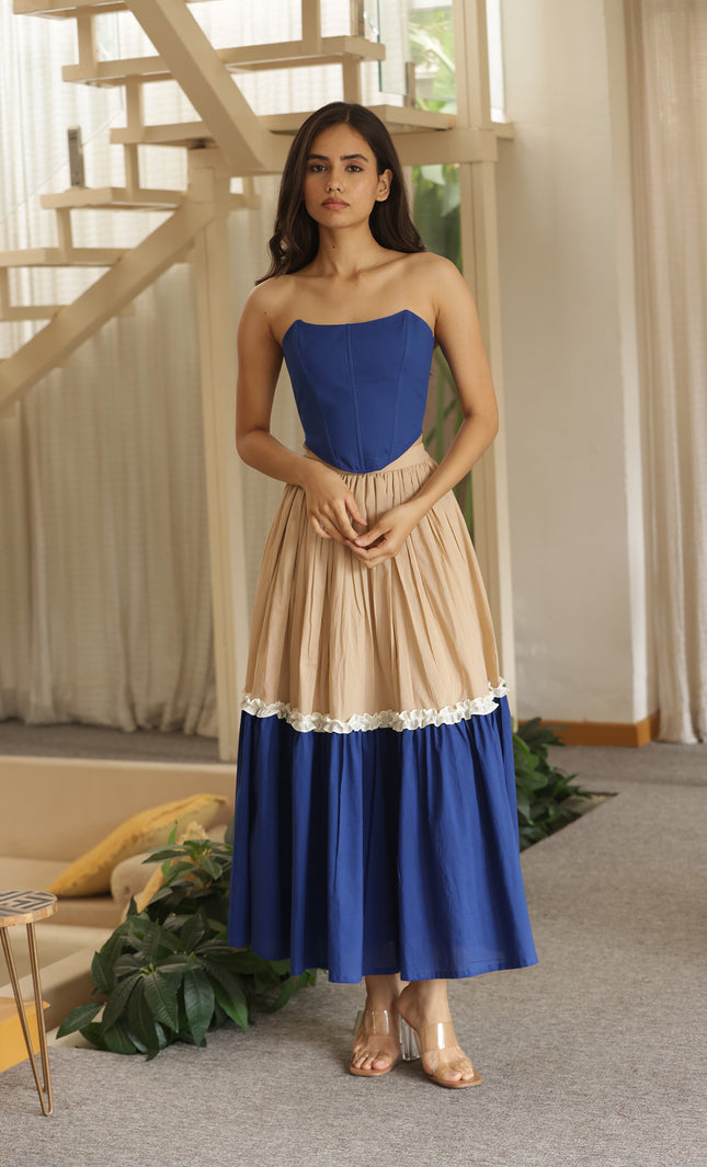 Royal blue corset + skirt