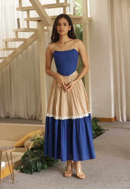 Royal blue corset + skirt