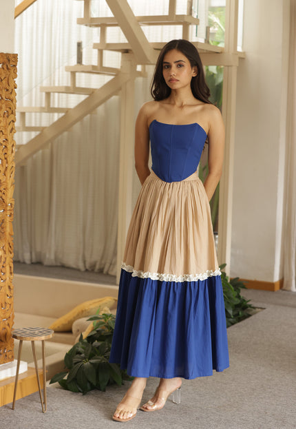 Royal blue corset + skirt