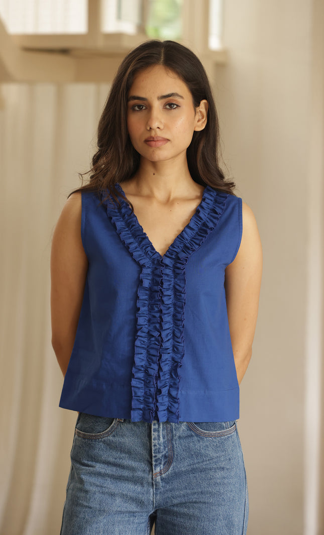 Royal blue cotton top