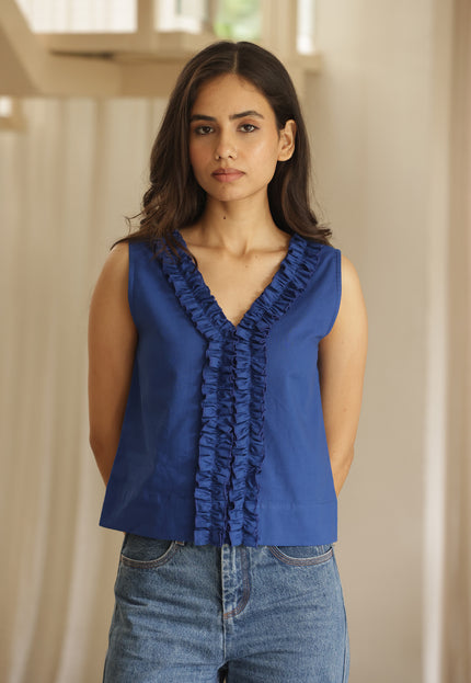 Royal blue cotton top
