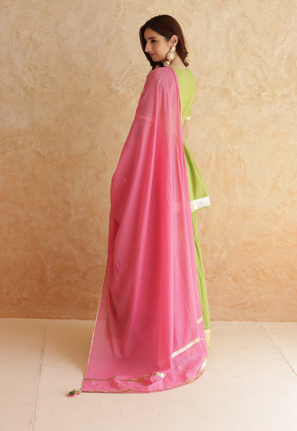 Green lehenga + kurti set