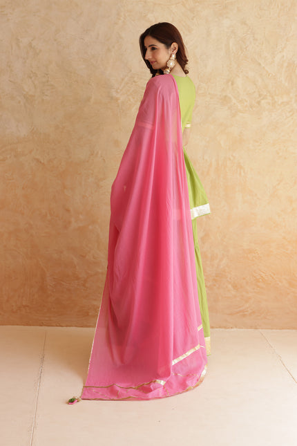 Green lehenga + kurti set