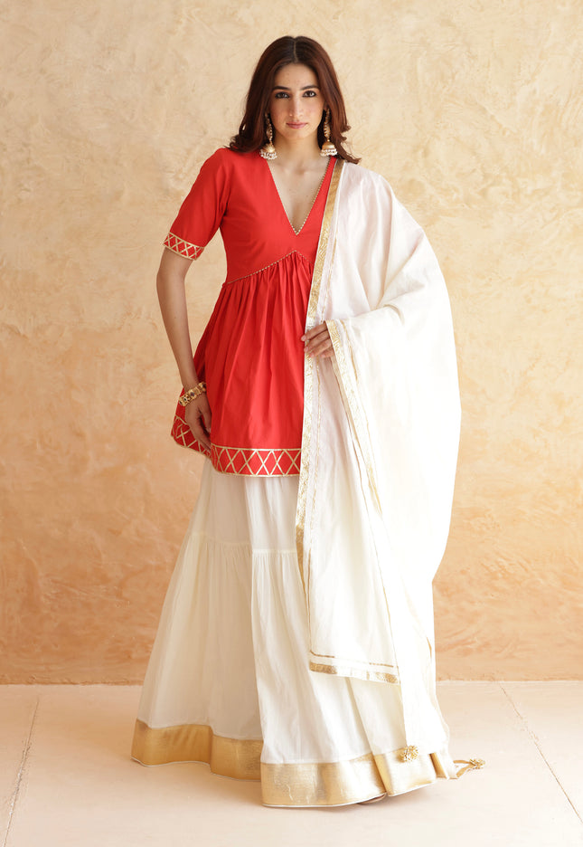Off white lehenga set