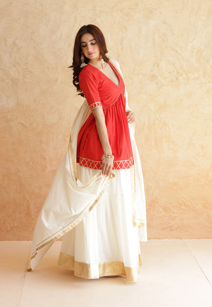 Off white lehenga set